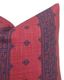 Fez Pillow Cover in Raspberry and Indigo, Peter Dunham Textiles