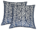 Les Touches Velvet Pillow Cover in Blue