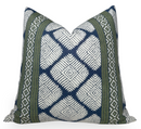 Austin Pillow Cover in Bluestone + Green, Thibaut Pillows