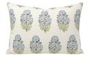 Mughal Flower Pillow Cover in Monsoon Blue, Lisa Fine Textiles