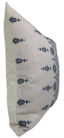 Carmania Pillow Cover in Indigo on Natural, Indoor Outdoor Pillows, Peter Dunham Textiles