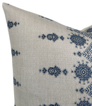 Carmania Pillow Cover in Indigo on Natural, Indoor Outdoor Pillows, Peter Dunham Textiles