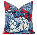 Honshu Pillow Cover in Red and Blue, Thibaut Pillows
