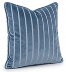 Regent Stripe Velvet Pillow Cover in Sky