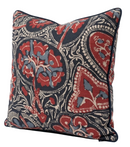 Cochin Floral Pillow Cover in Indigo/Red, Thibaut Pillows