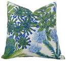 Protea Performance Pillow Cover in Blue + Green, Thibaut Pillows