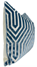 Vanderbilt Velvet Pillow Cover in Marine Blue, Schumacher Textiles