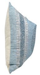 Ready to Ship, 22x22 Chappana Floral Pillow Cover in Slate Blue, Thibaut Pillows