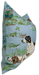 Pointers Pillow Cover in Sky Blue, Schumacher Textiles