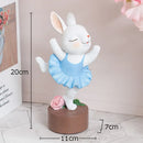 GobekUsa Ballet Rabbit Dancer Sculpture - Cute Ballerina Statue for Modern Desk Decor