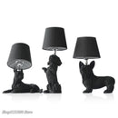 GobekUsa Black/White Puppy Dogs Table Lamps for Home Decor Lighting