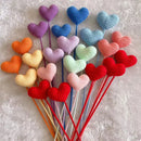GobekUsa Heart-Shaped Crochet Flower Bouquet - Handmade Wedding Home Decor & Family Gift