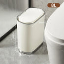 GobekUsa Light Luxury Bathroom Trash Can with Lid for Kitchen, Living Room - Waterproof Narrow Waste Bin