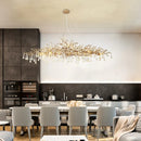 GobekUsa LED Branch Crystal Chandelier Copper Suspension Lights Luxe Ceiling Pendant