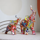 GobekUsa Graffiti Elephant Resin Sculpture for Modern Home Decor
