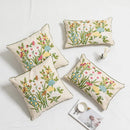 GobekUsa Daisy Floral Embroidery Pillow Cover Yellow Blue 45x45cm/30x50cm