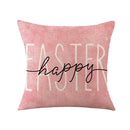 GobekUsa Easter Bunny Rabbit Linen Cushion Cover 45x45cm - Flower Print Festival Pillowcase