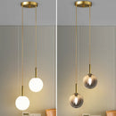 Nordic Glass Globe Pendant Light in White or Smoke Gray