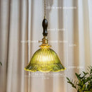 GobekUsa Japanese Style Green Glass LED Pendant Chandelier for Home Decor