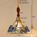 GobekUsa Clear Glass LED Pendant Light Tiffany Butterfly Hanging Lamp