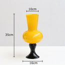 GobekUsa Goblet Glass Vase for Desk Decoration with Artificial Flowers