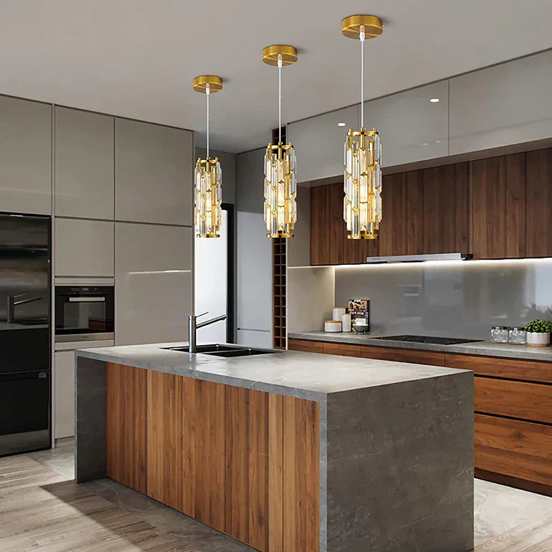 GobekUsa Gold Crystal Chandelier: Elegant Dining Room Pendant Lighting, photo 5 of 15