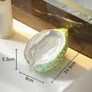 GobekUsa Bitter Gourd Ceramic Soap Dish - Bathroom Accessories Drainage Rack & Storage Container