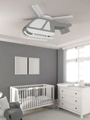 GobekUsa Cartoon Helicopter Ceiling Fan Light for Children's Room