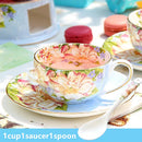 GobekUsa Ceramic Afternoon Tea Set with Spoon - Elegant Tea Cup, Saucer, and Mug Combo