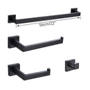 GobekUsa Black Bathroom Accessories Set: Robe Hook, Towel Rail, Shelf, Paper Holder