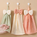 GobekUsa Bowknot Microfiber Hand Towels Soft & Absorbent Coral Velvet for Kitchen & Bathroom