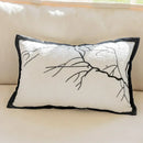 GobekUsa Camellia Jacquard Embroidery Pillow Cover Luxury Decorative Nordic Living Room