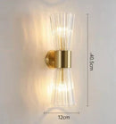 GobekUsa Gold Crystal Glass Wall Sconce Light Fixture for Luxury Bedroom Decor