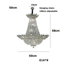 GobekUsa K9 Crystal Chrome LED Chandelier for Trendy Living Room Lighting