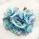 GobekUsa Blue Flower Cherry Stamen Berries Bundle for DIY Christmas Wedding Decor