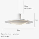 Art Deco White and Silver Aluminum Pendant Light