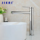 GobekUsa Gold Plated & Chrome Basin Faucet with Long Spout, Single Handle Mixer