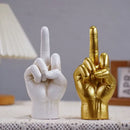 GobekUsa Black Gold Middle Finger Sculpture: Modern Home Decor Figurine & Shelf Accessory