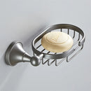 GobekUsa Gray Bathroom Accessories Set: Towel Rack, Toilet Brush Holder, Shelf, Soap Dish