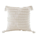 GobekUsa Boho Beige White Tufted Tassel Pillow Cover Set