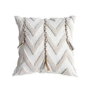 GobekUsa Geometric Tufted Tassel Cushion Cover Cotton Canvas Fall Pillow Cover