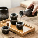 GobekUsa Ceramic Wine Sake Set with Heater and Dispenser
