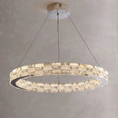 GobekUsa Golden Crystal Ring Chandelier: Luxury Gloss Ceiling Lighting for Modern Living Room
