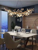 GobekUsa Glass Crystal LED Branches Chandelier Pendant Light - Handmade Kapok Flower Decoration