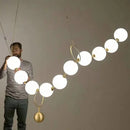 GobekUsa Golden Necklace Chandelier Luxury Ceiling Light for Staircase and Dining Room