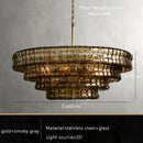 GobekUsa Brown Glass Pendant Lights for Dining Table Chandelier, Oval Clear Round Suspension Lamp