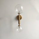 GobekUsa Golden LED Wall Sconce with Milky Glass Ball, 2 G4 Bulbs