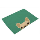 GobekUsa Dog Cat Pattern Cotton Linen Dining Table Mats 32*42cm