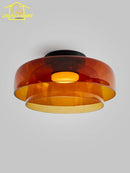 GobekUsa Glass LED Ceiling Light in Amber/Gray/Green - Modern Indoor Lighting for Various Spaces