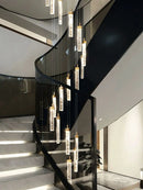 GobekUsa Crystal Ceiling Chandelier: Modern Nordic Design, Long Staircase Pendant Lamp